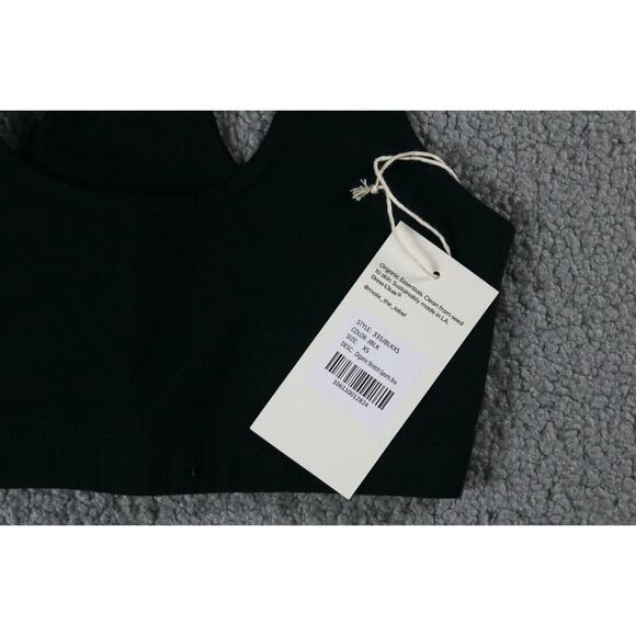 New Mate The Label Sports Bra Black Xs Stretch Racer Back Organic Cotton - Picture 3 of 3
